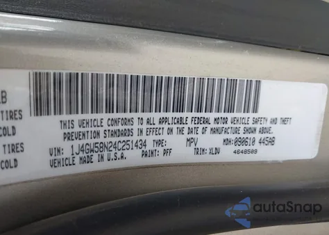 2004 Jeep Grand Cherokee Limited from USA, damaged, VIN 1J4GW58N24C251434